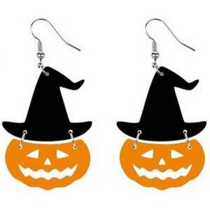 Women Black Unique acrylic Earrings Skull Earrings Spider Earrings Bat Halloween